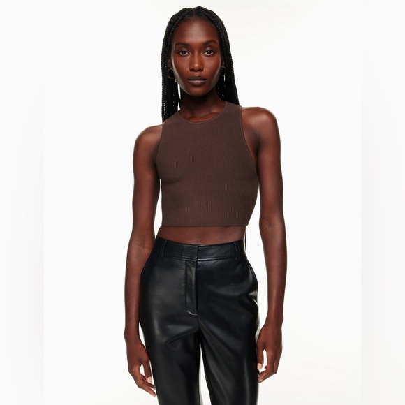 Babaton Sculpt Knit Racer Cropped Tank - Picture 2 of 4